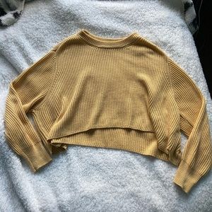 Yellow Cropped Cotton On Sweater-Medium